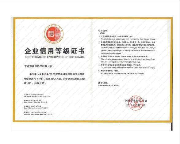 企业信用等级证书